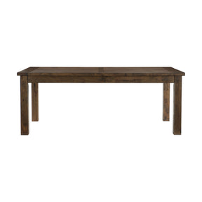 Classic Transitional Design Dining Table 1pc Solid Rubber Wood Dining Furniture Burnished Brown Finish