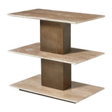 Travertini 3 Tiered Accent Table - Bronze / Beige by Uttermost - View 3
