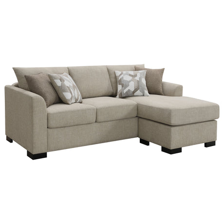 Pacheco Camel Upholstered Sleeper Sectional Chaise Sofa - sold by Home Elegance USA