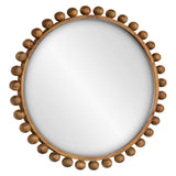 Cyra Wood Beaded Round Mirror - Bronze by Uttermost - View 4