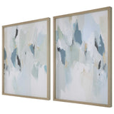 Seabreeze Abstract Framed Canvas Prints (Set of 2) - White / Light Blue by Uttermost - View 4