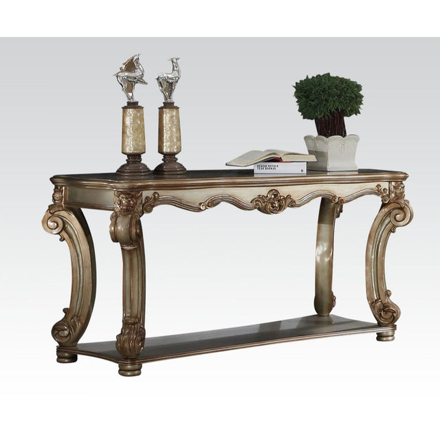 Acme - Vendome Sofa Table 83002 Gold Patina Finish