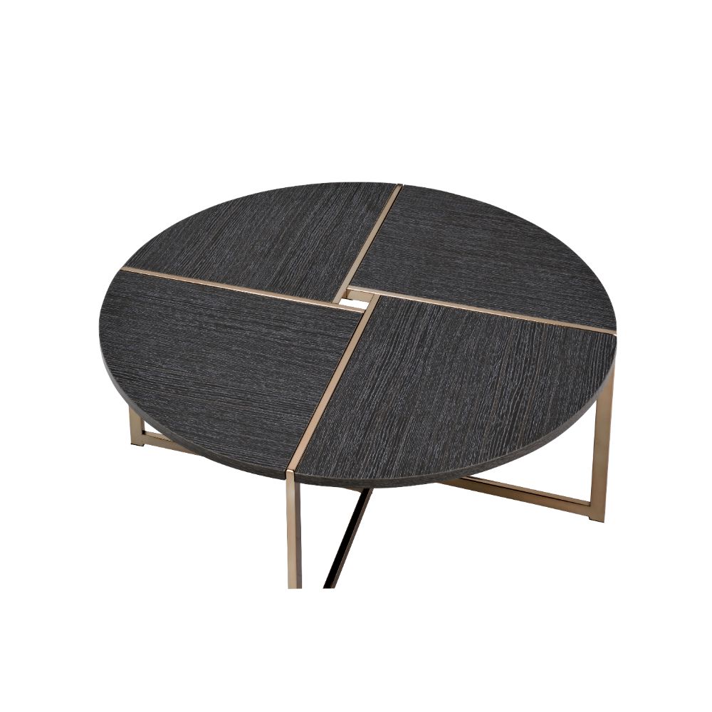 Acme - Bromia Coffee Table 83005 Black & Champagne Finish