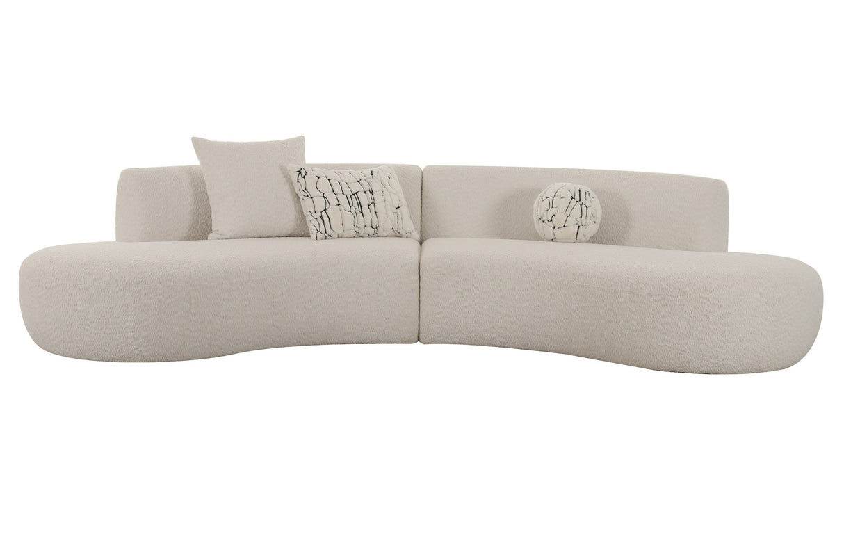 Weldon - Modern Off-White Fabric Curved Sectional Sofa - View Image 1