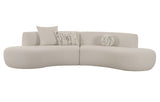 Weldon - Modern Off-White Fabric Curved Sectional Sofa - View Image 1