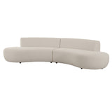 Weldon - Modern Off-White Fabric Curved Sectional Sofa - View Image 1