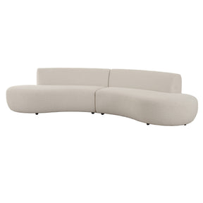 Weldon - Modern Off-White Fabric Curved Sectional Sofa - View Image 1