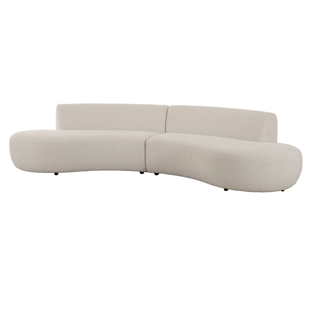 Weldon - Modern Off-White Fabric Curved Sectional Sofa - View Image 1
