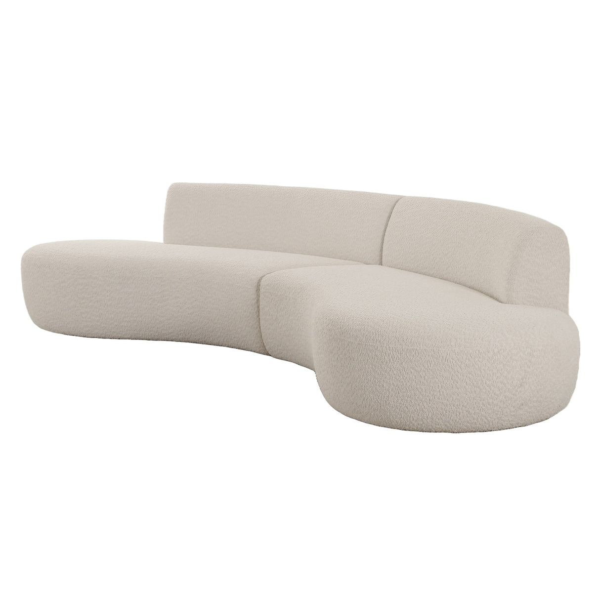 Weldon - Modern Off-White Fabric Curved Sectional Sofa - View Image 1
