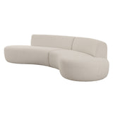 Weldon - Modern Off-White Fabric Curved Sectional Sofa - View Image 1