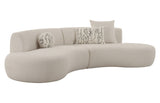 Weldon - Modern Off-White Fabric Curved Sectional Sofa - View Image 1