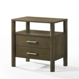 Queen Carolina - Modern Grey Fabric + Wenge Bedroom Set