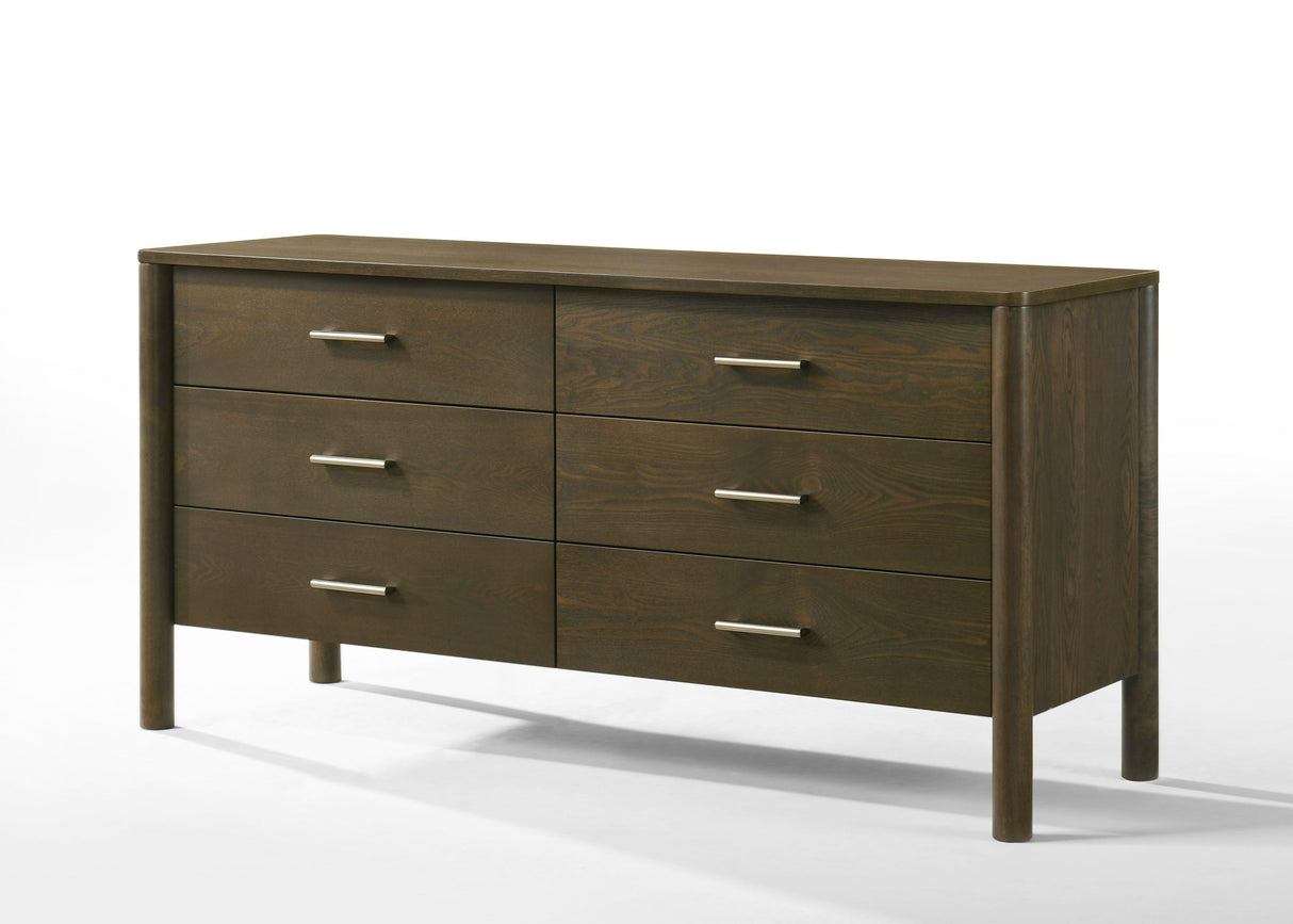Queen Carolina - Modern Grey Fabric + Wenge Bedroom Set