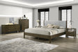 Queen Carolina - Modern Grey Fabric + Wenge Bedroom Set - View Image 1