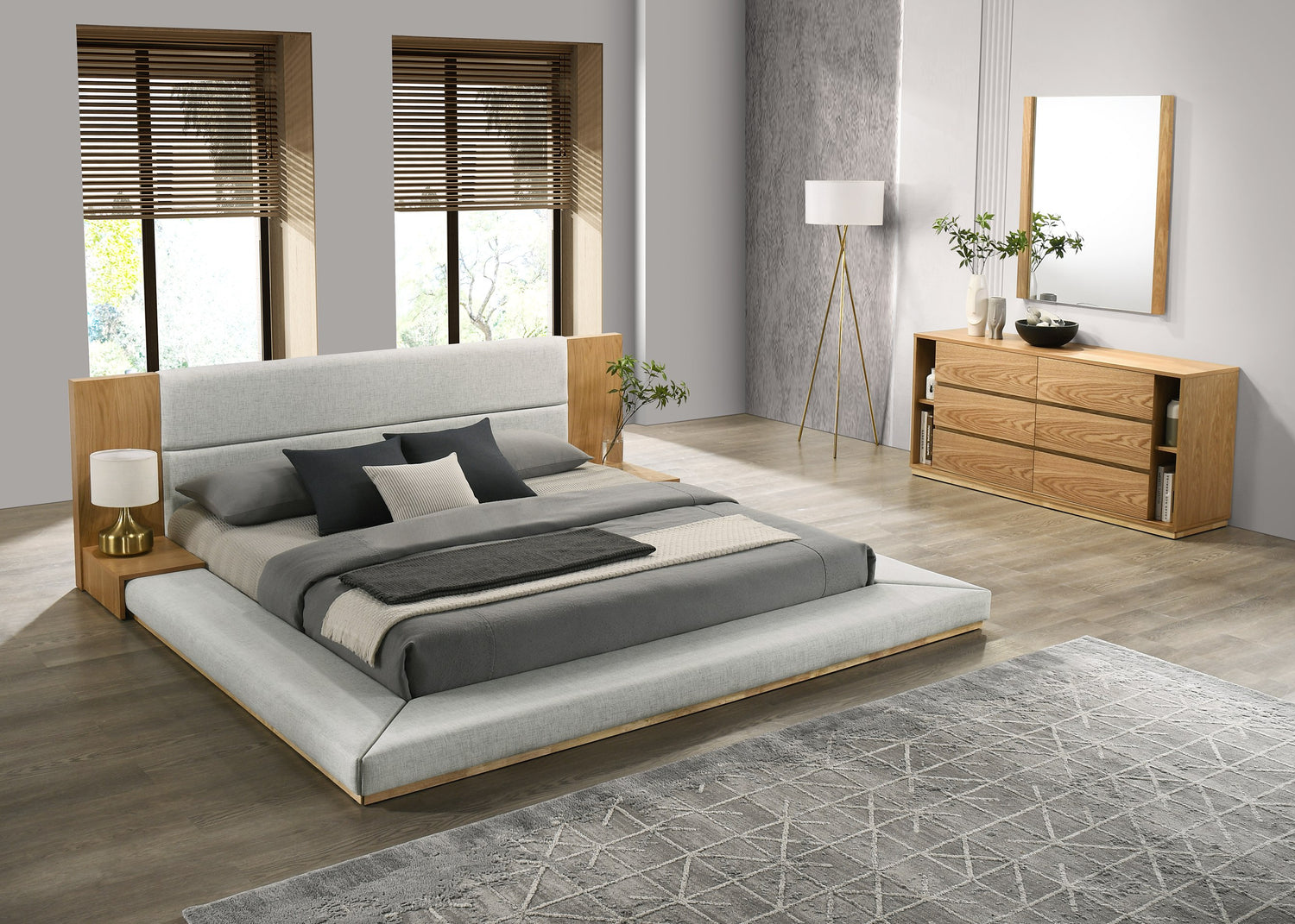 California King Jagger Modern Natural Oak Bedroom Set - View Image 1