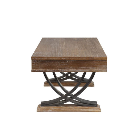 Acme - Pellio Coffee Table 83055 Antique Oak & Black Finish