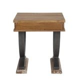 Acme - Pellio End Table 83057 Antique Oak & Black Finish