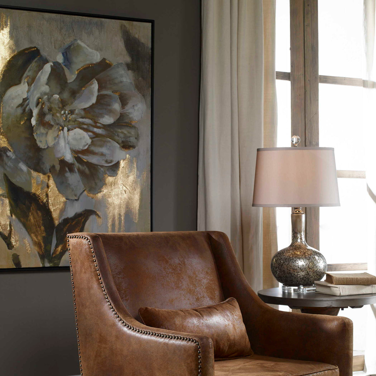 Dazzling Floral Art - Light Brown by Uttermost - View 5