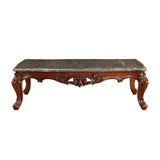 Acme - Eustoma Coffee Table 83065 Marble Top & Walnut Finish