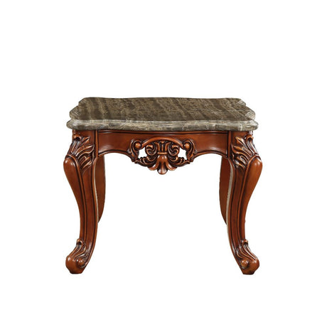 Acme - Eustoma End Table 83067 Marble Top & Walnut Finish