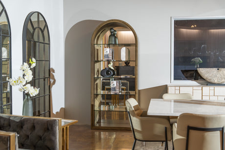 Poise - Modern Antique Brass + Mirror Bookcase - View Image 1