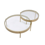 Andover Nesting Table Set 83095 Clear Glass & Gold Finish | Acme - 83095 - Home Elegance USA - 3