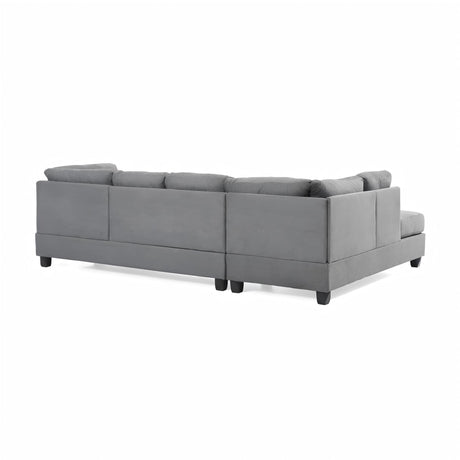 Malone G633B-SC Gray Microfiber Sectional Sofa with Flexible Setup and Comfortable Seating - sold by Home Elegance USA