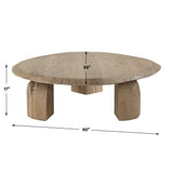 Tiernan Reclaimed Oak Round Coffee Table Woodtone - Light Brown by Uttermost - View 8