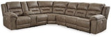 Ashley Fossil Ravenel 83106S3 4 - Piece Power Reclining Sectional - Faux Leather | Home Elegance USA