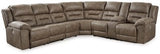 Ashley Fossil Ravenel 83106S4 4 - Piece Power Reclining Sectional - Faux Leather - 83106S4 - Home Elegance USA - 1