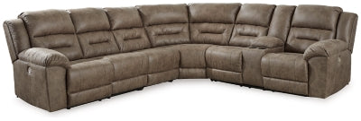 Ashley Fossil Ravenel 83106S4 4-Piece Power Reclining Sectional - Faux Leather