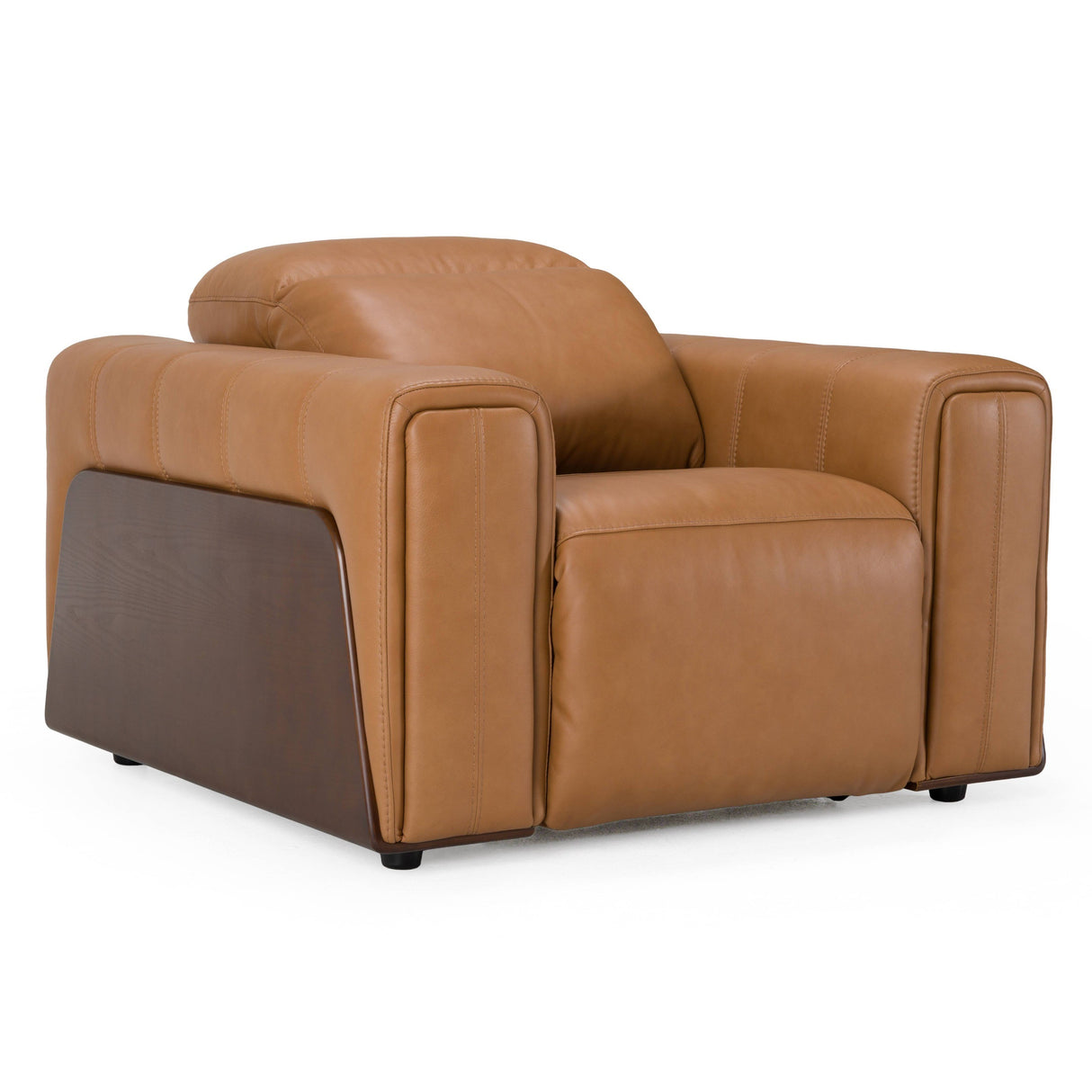 Sandstone - Modern Brown Leather Electric Recliner Chair - View Image 1