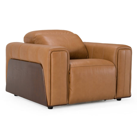 Sandstone - Modern Brown Leather Electric Recliner Chair - View Image 1