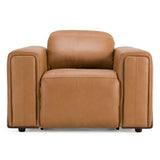 Sandstone - Modern Brown Leather Electric Recliner Chair - View Image 1
