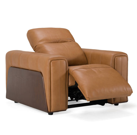 Sandstone - Modern Brown Leather Electric Recliner Chair - View Image 1