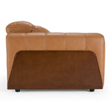 Sandstone - Modern Brown Leather Sofa w/ 2 Electric Recliners - View Image 1