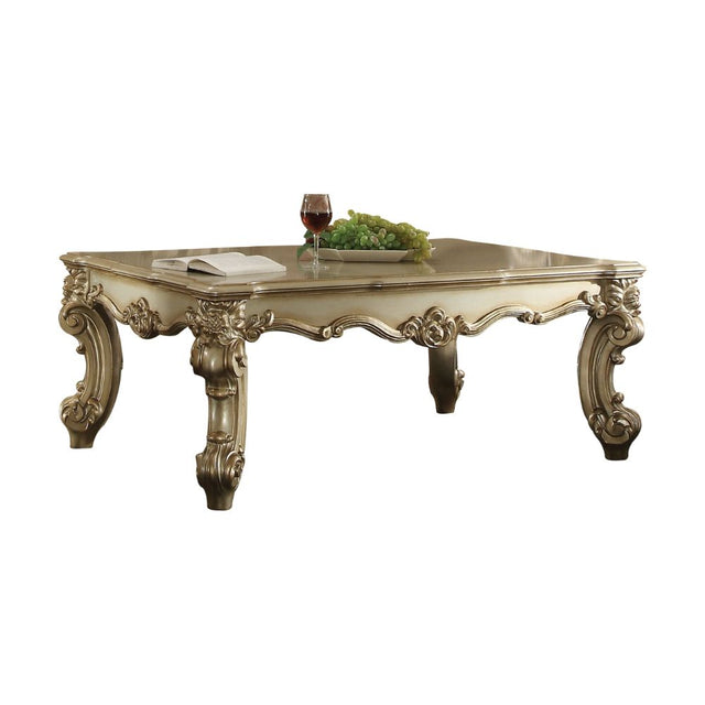 Acme - Vendome II Coffee Table 83120 Gold Patina & Bone Finish