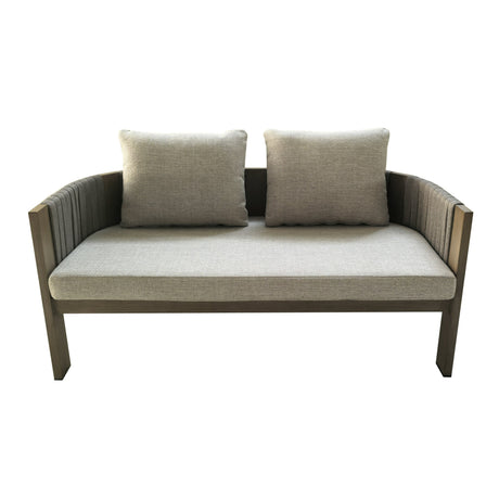 Salvora - Outdoor Beige Fabric & Grey Rope Sofa Set - View Image 1