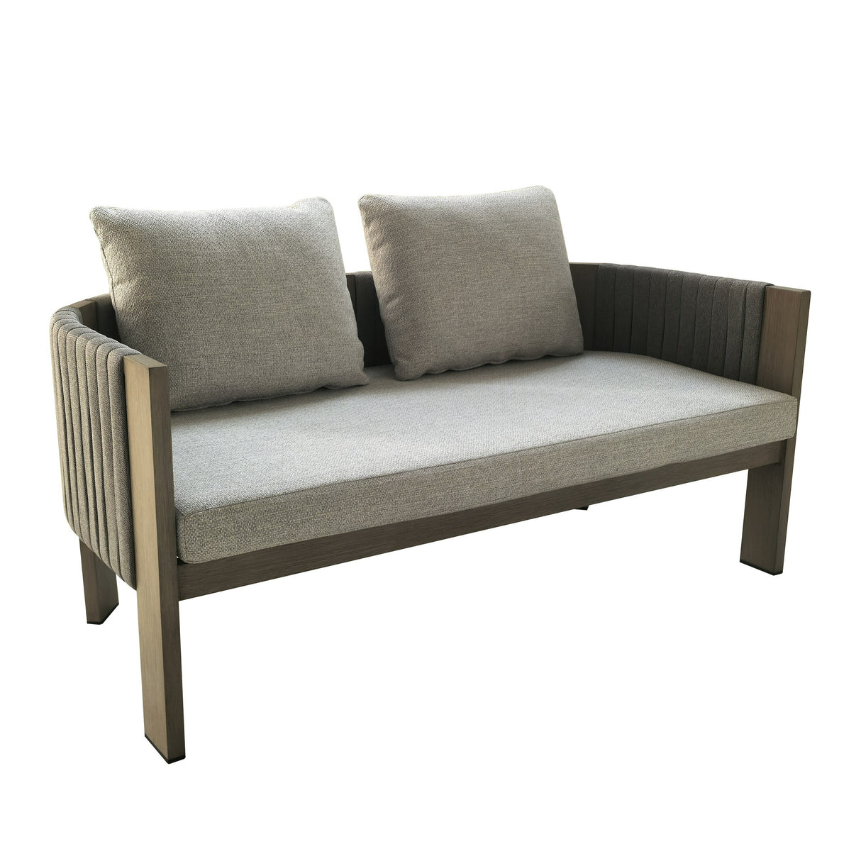 Salvora - Outdoor Beige Fabric & Grey Rope Sofa Set - View Image 1