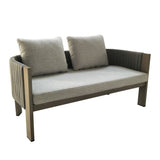 Salvora - Outdoor Beige Fabric & Grey Rope Sofa Set - View Image 1