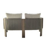 Salvora - Outdoor Beige Fabric & Grey Rope Sofa Set - View Image 1