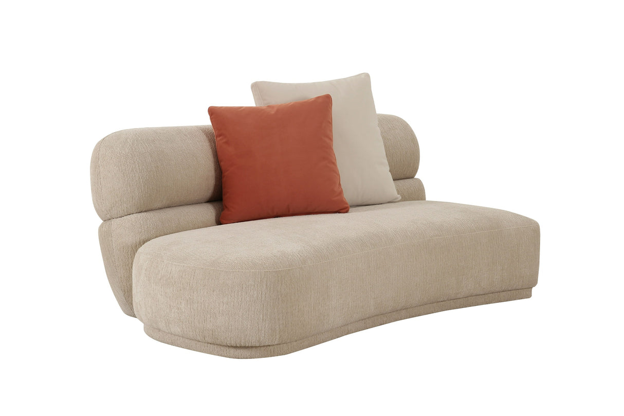 Knight - Modern Beige Fabric Curved Sectional Sofa - View Image 1