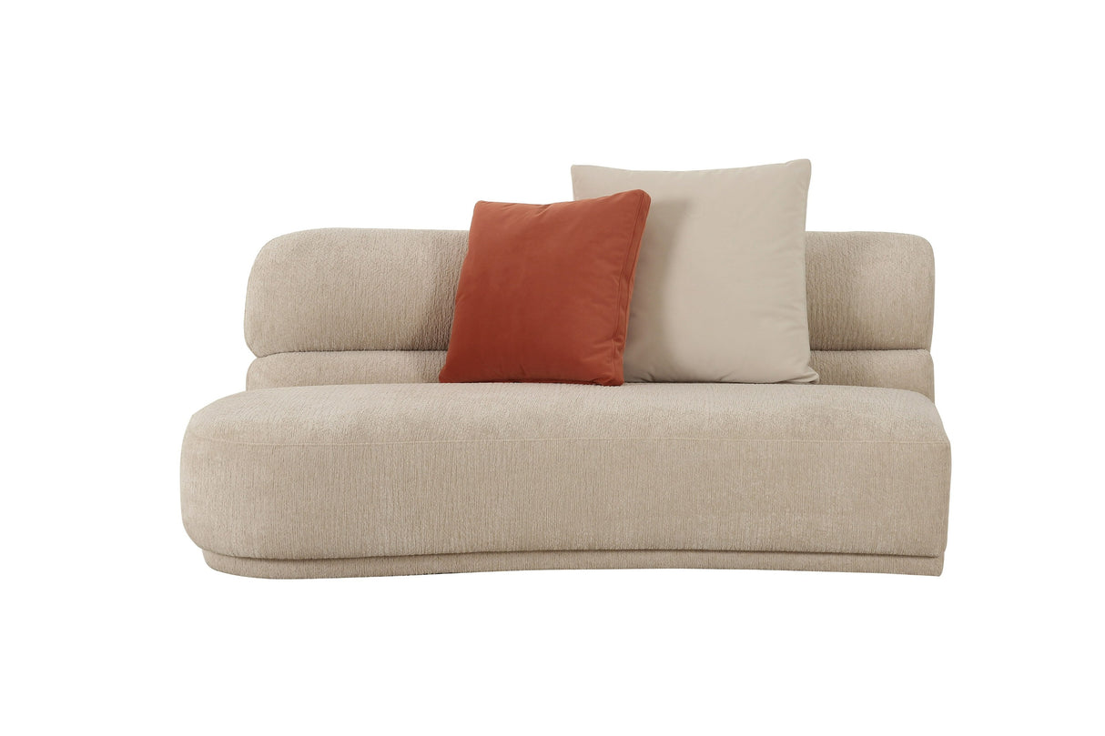 Knight - Modern Beige Fabric Curved Sectional Sofa - View Image 1