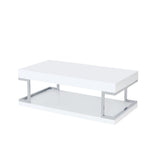 Aspers Coffee Table 83125 White Top & Chrome Finish | Acme - 83125 - Home Elegance USA - 1