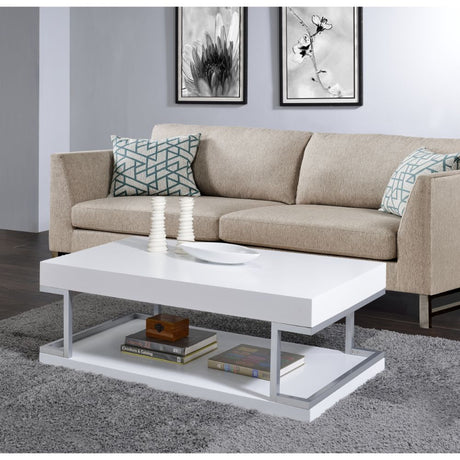 Aspers Coffee Table 83125 White Top & Chrome Finish | Acme - 83125 - Home Elegance USA - 4