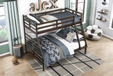 Twin over Full Bunk Bed 1pc Classic Dark Brown Finish Youth Bedroom Furniture Durable Wood - sold by Home Elegance USA