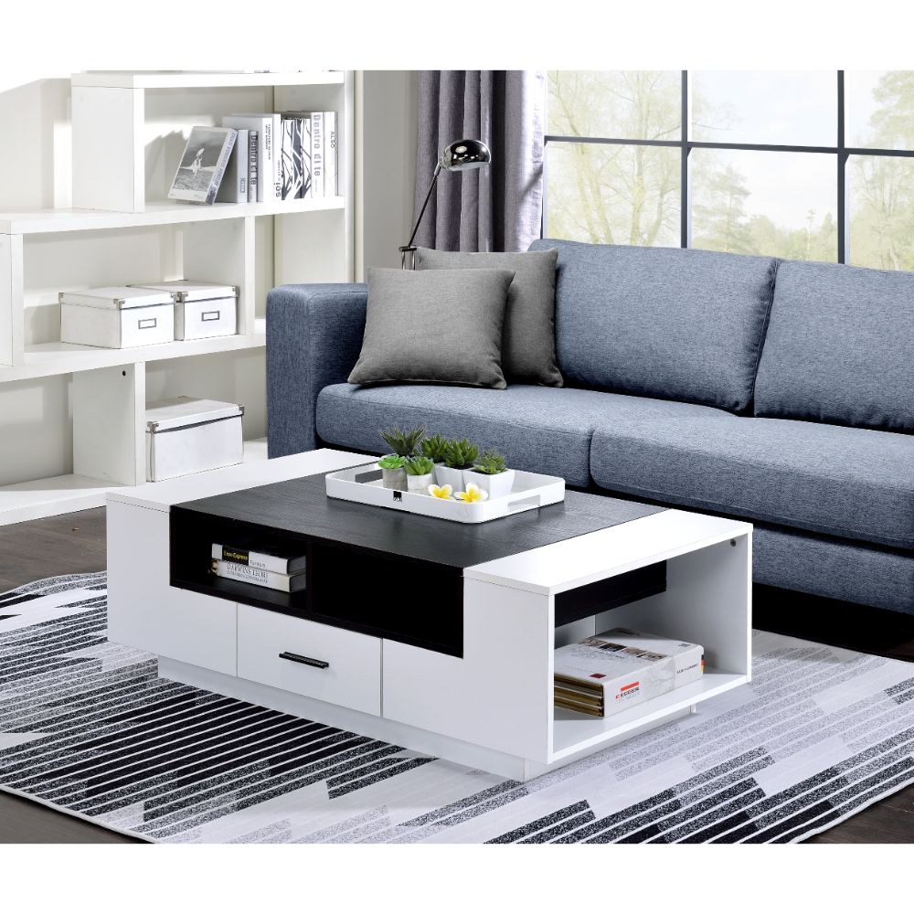 Armour Coffee Table 83135 White & Black Finish | Acme - 83135 - Home Elegance USA - 5