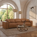 Hagerty - Modern Brown Leather Sofa with 2 Power Recliners - View Image 1