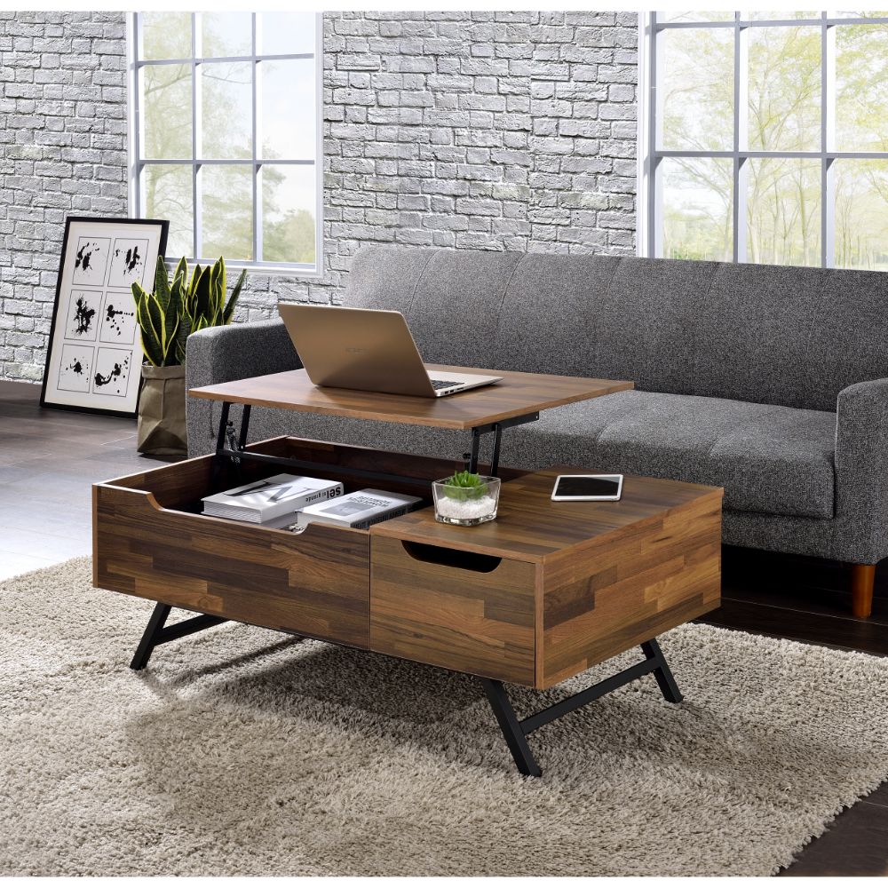 Acme - Throm Coffee Table W/Lift Top 83145 Walnut Finish