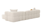 Freya - Modern Beige Fabric Sectional Sofa w/ Console - View Image 1